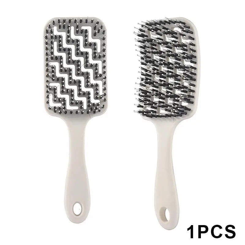Boar Bristle Detangling Hair Comb | Anti-Static Scalp Brush Boar Bristle Hair Comb QXL White