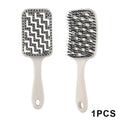 Boar Bristle Detangling Hair Comb | Anti-Static Scalp Brush Boar Bristle Hair Comb QXL White