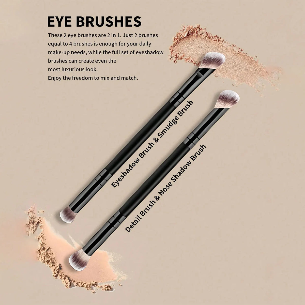 LUXEBLEND Makeup Brush Set with Sponges & Puffs | 5–15 Pc Makeup Brush Set QXL