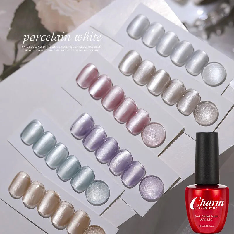 Magnetic Cat Eye Gel Nail Polish | Glass Bead UV Gel 10ml Magnetic Gel Polish QXL