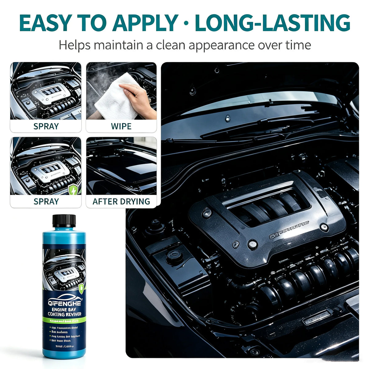 Engine Bay Coating Liquid 100ml | High-Temp Gloss & Protection Engine Bay Coating QXL