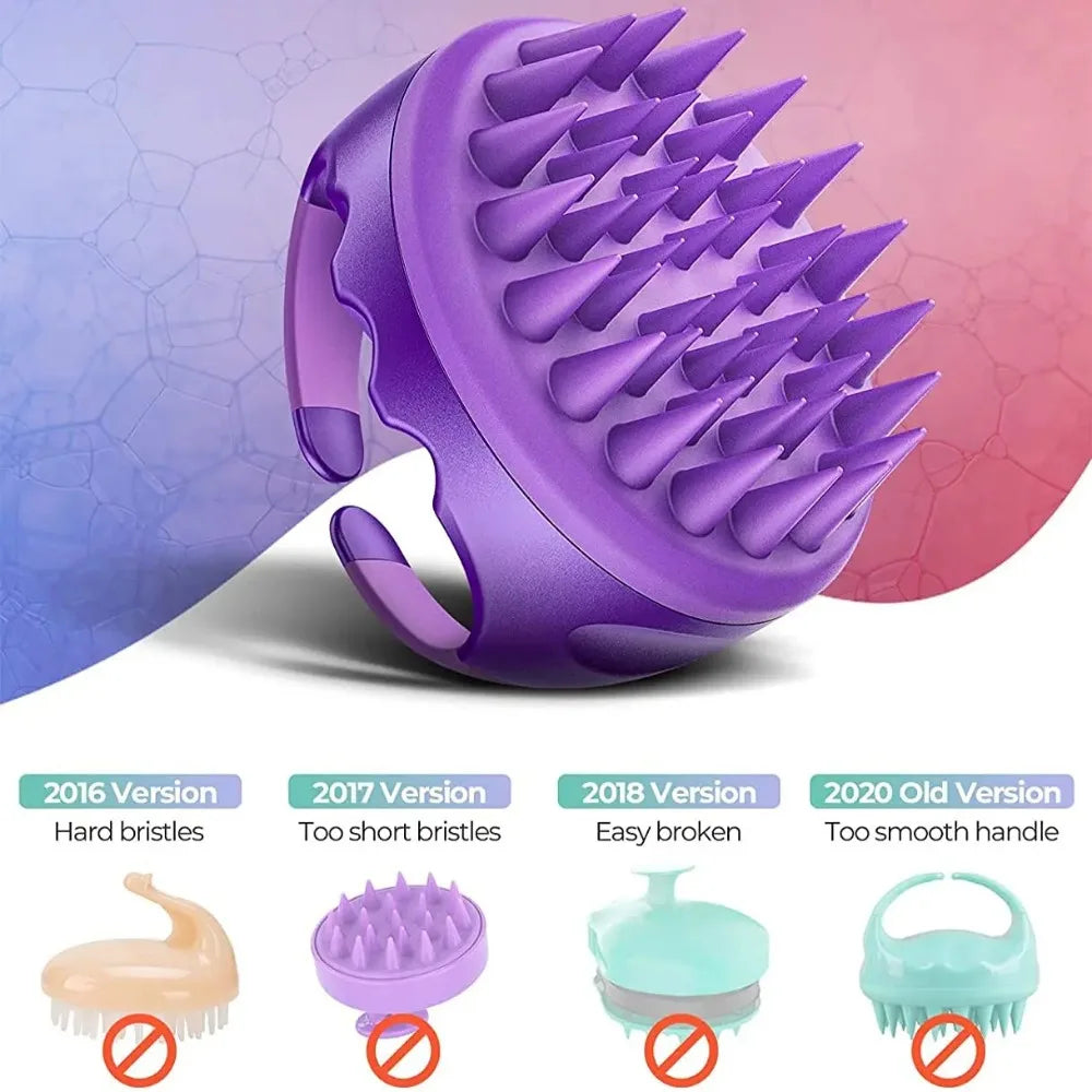 Silicone Scalp Massager Shampoo Brush | Wet & Dry Hair Comb Scalp Massage Brush QXL
