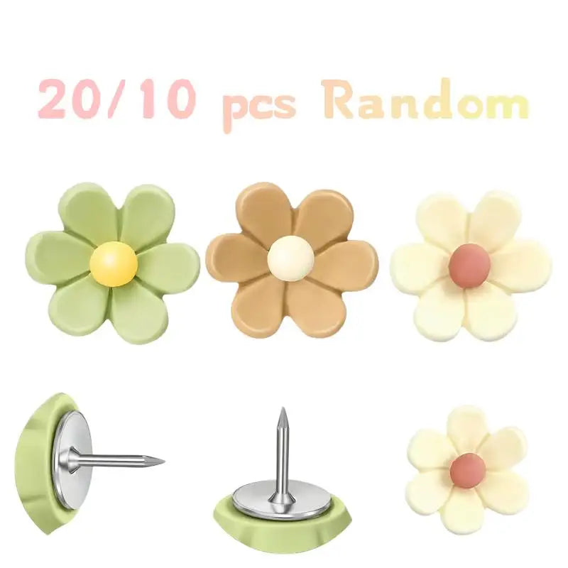 Floral Resin Push Pins | Decorative Thumbtacks 10/20-Pack Decorative Push Pins QXL