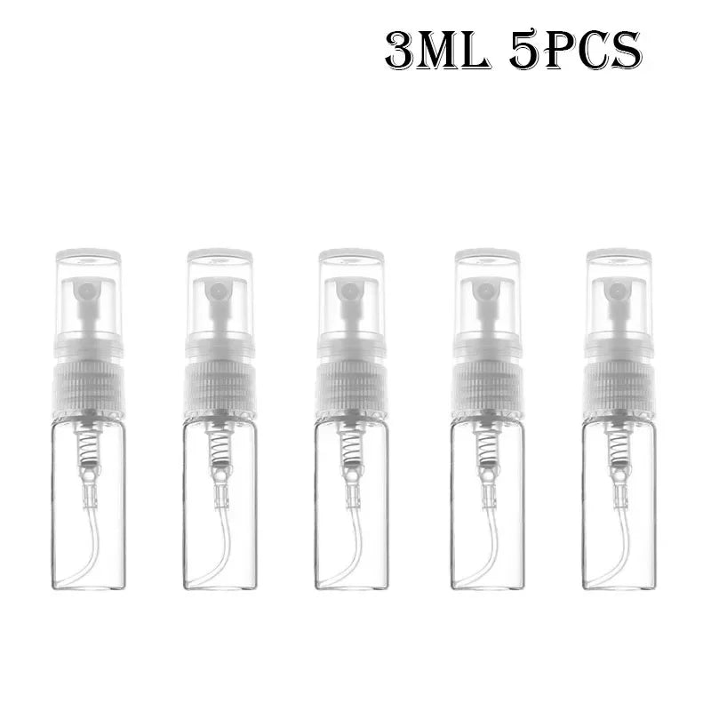 Mini Refillable Perfume Glass Bottles 3ml 5ml 10ml | 5/10-Pack Perfume Atomizer Bottles QXL Glass 5pcs 3ml