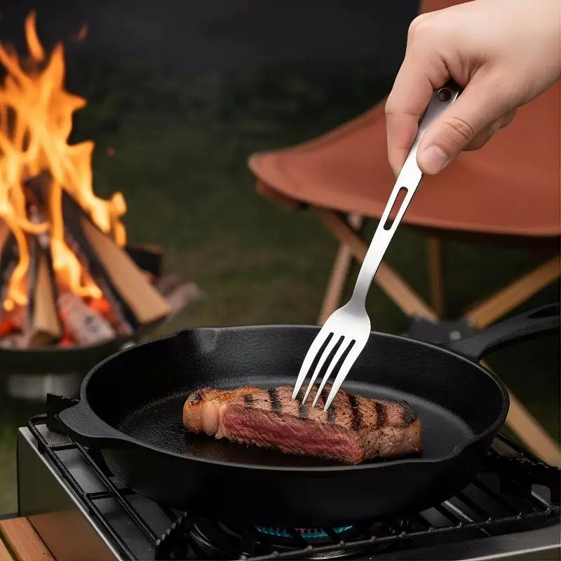 3-Piece Camping Cutlery Set | Stainless Steel Knife Fork Spoon Camping Cutlery Set QXL