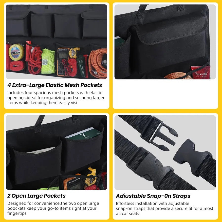 Large Car Trunk Organizer | 8-Pocket SUV Storage Bag Car Trunk Organizer QXL