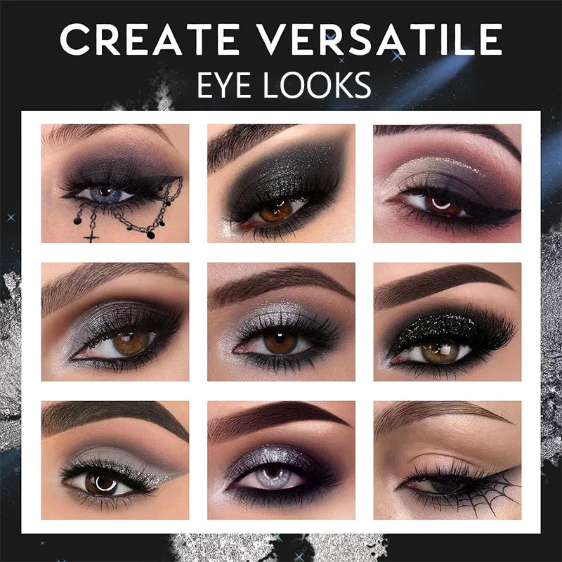 9-Color Smokey Matte Glitter Eyeshadow Palette | Punk Shimmer Eyeshadow Palette QXL