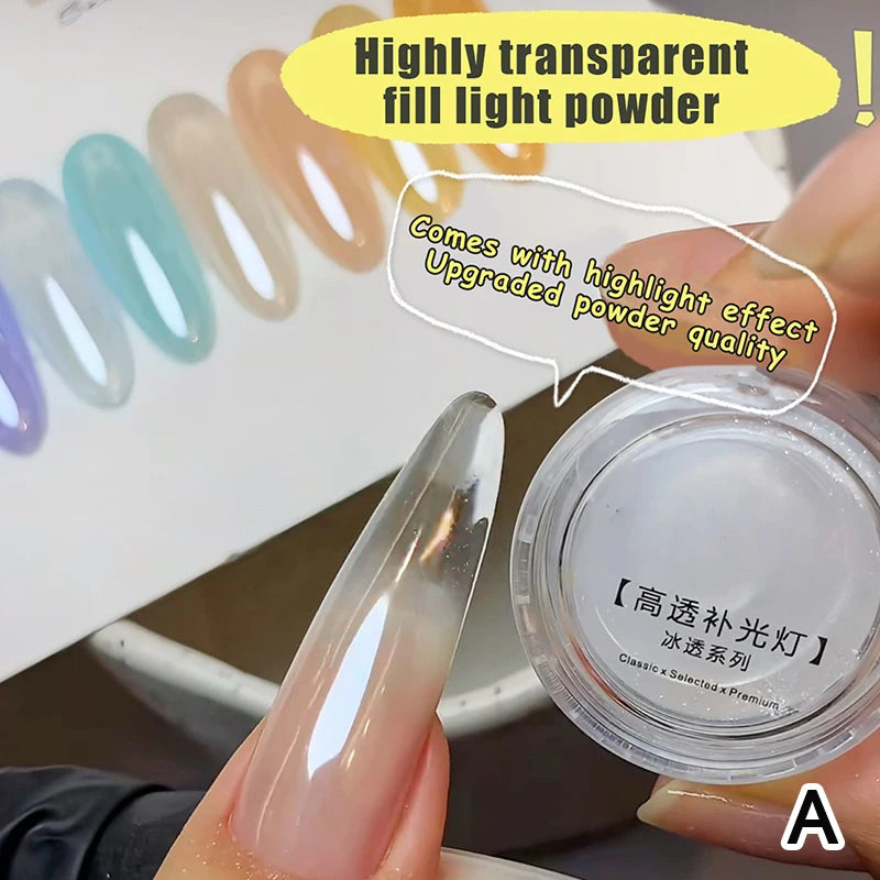 Aurora Chrome Nail Powder – Orange Mirror Glitter Pigment Chrome Nail Powder QXL A