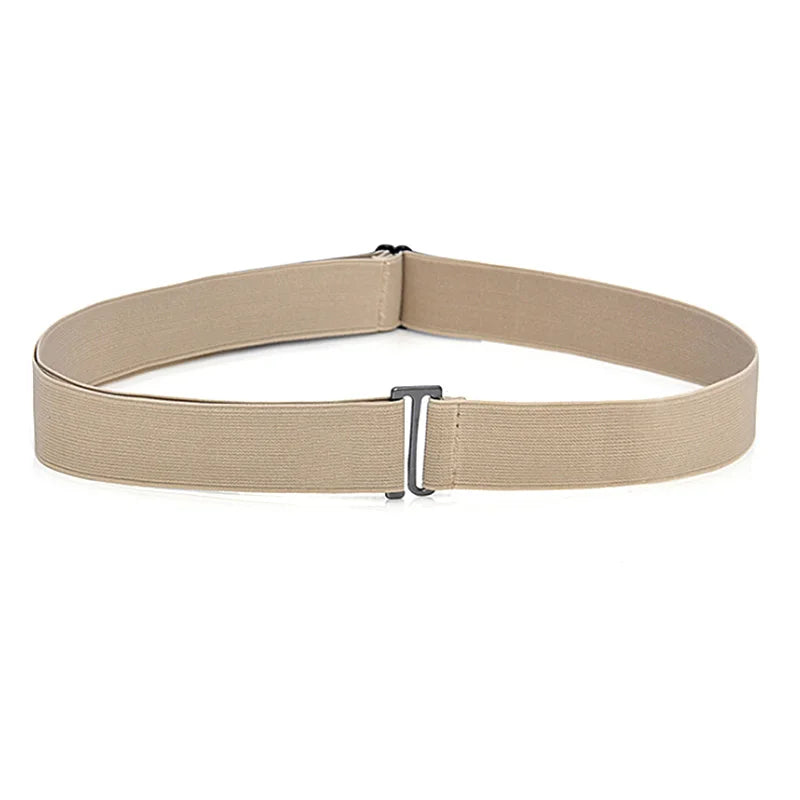 Invisible Elastic Web Belt | Adjustable No-Show Buckle Elastic Web Belt QXL Khaki