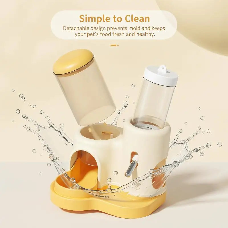 2-in-1 Hamster Automatic Feeder & Water Dispenser Set Pet Feeder Set QXL