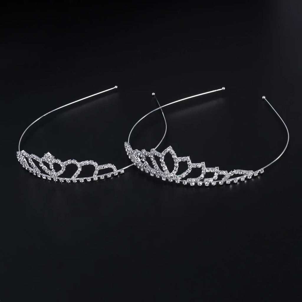 2-Pack Rhinestone Heart Tiara Crown | Wedding & Prom Headband Bridal Tiara Crown QXL