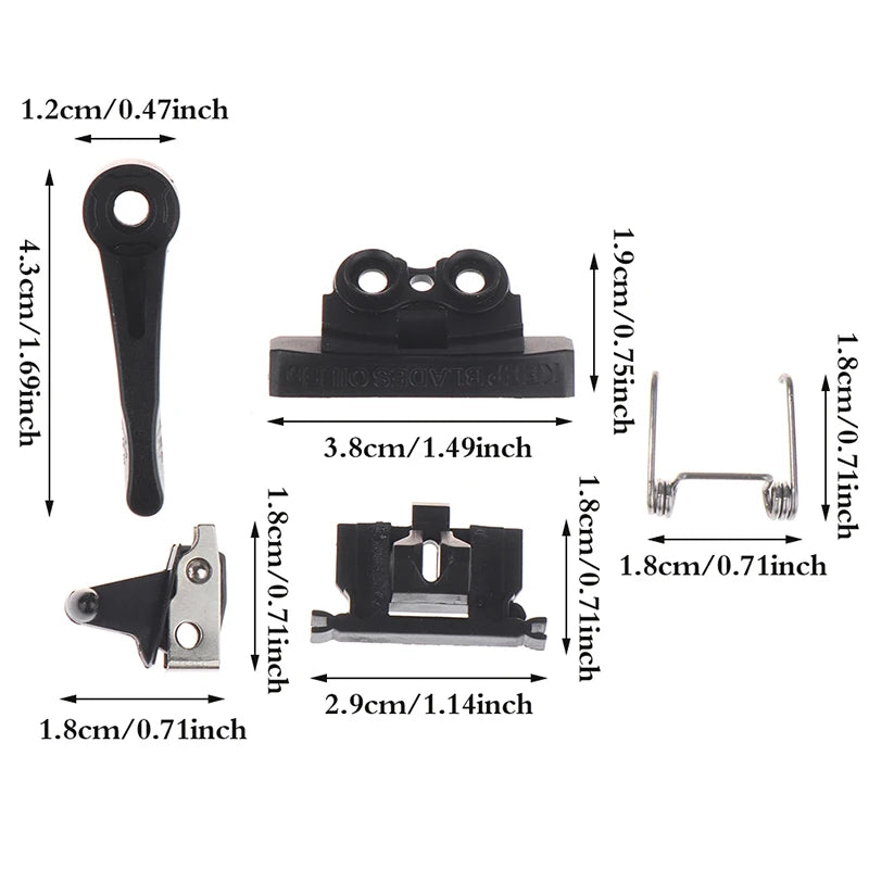 5-Pc Hair Clipper Replacement Parts – Swing Head, Switch & Rod Clipper Spare Parts QXL
