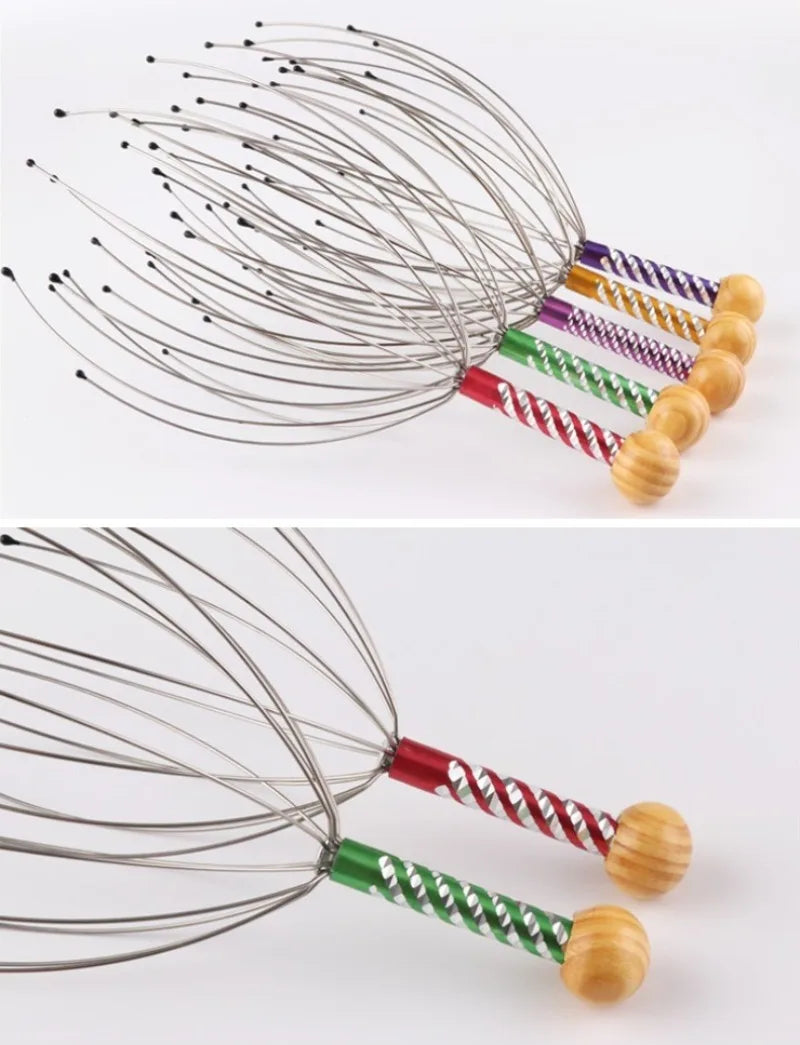 Octopus Head Massager Scalp Scratcher | Stainless Steel 21cm Scalp Head Massager QXL