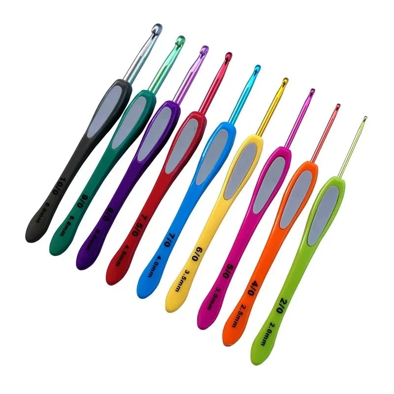9-Piece Soft-Handle Crochet Hook Set | Knitting Needle Kit Crochet Hook Set QXL