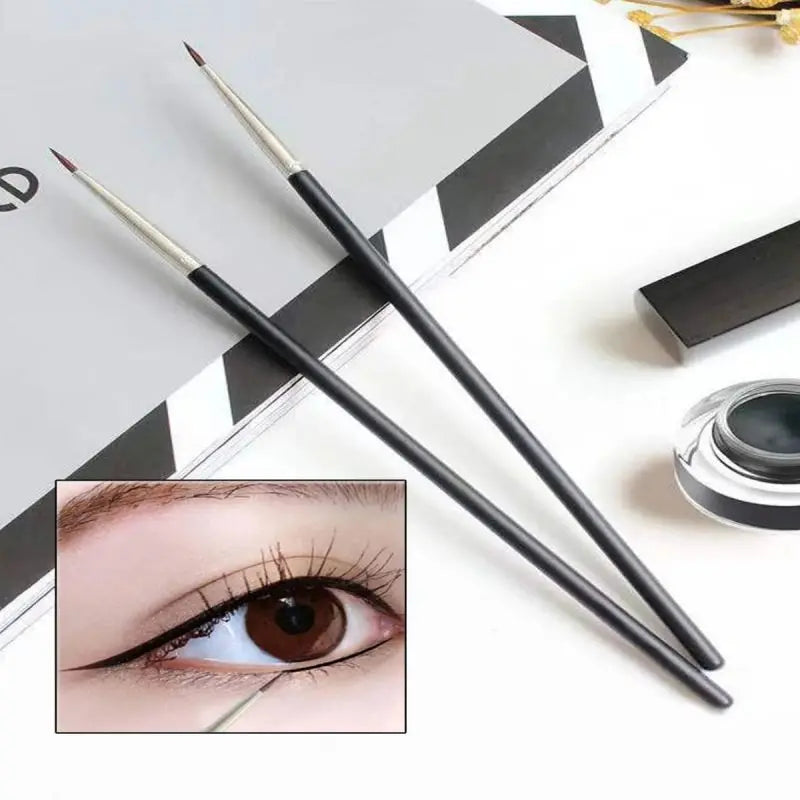 2-Pack Fine Tip Eyeliner Brushes – Soft Nylon Eye Makeup Set Eyeliner Brush Set QXL