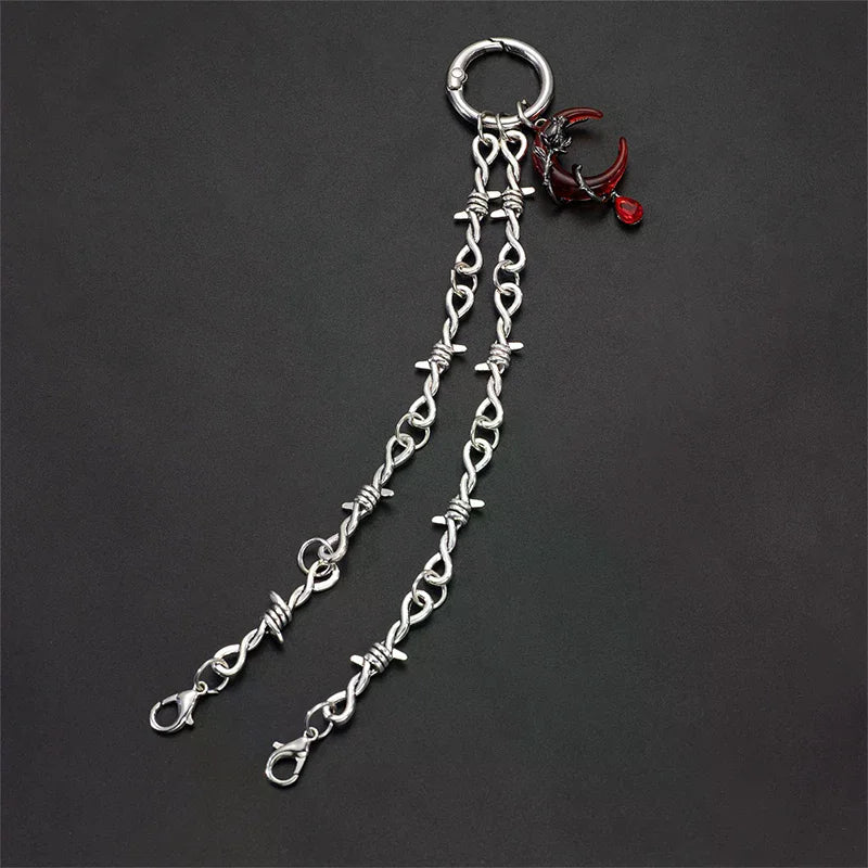 Gothic Punk Double Thorn Detachable Shoe Chain | DIY Decor Shoe Decoration Chain QXL