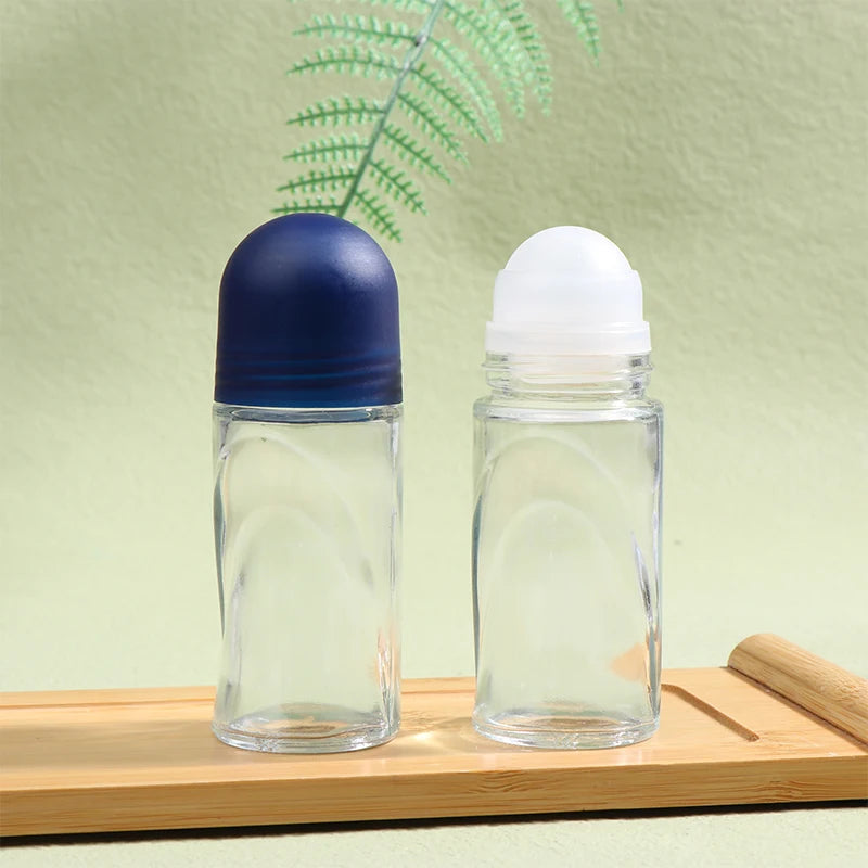 50ml Clear Glass Roll-On Bottle | Perfume & Essential Oil Glass Roller Bottle QXL