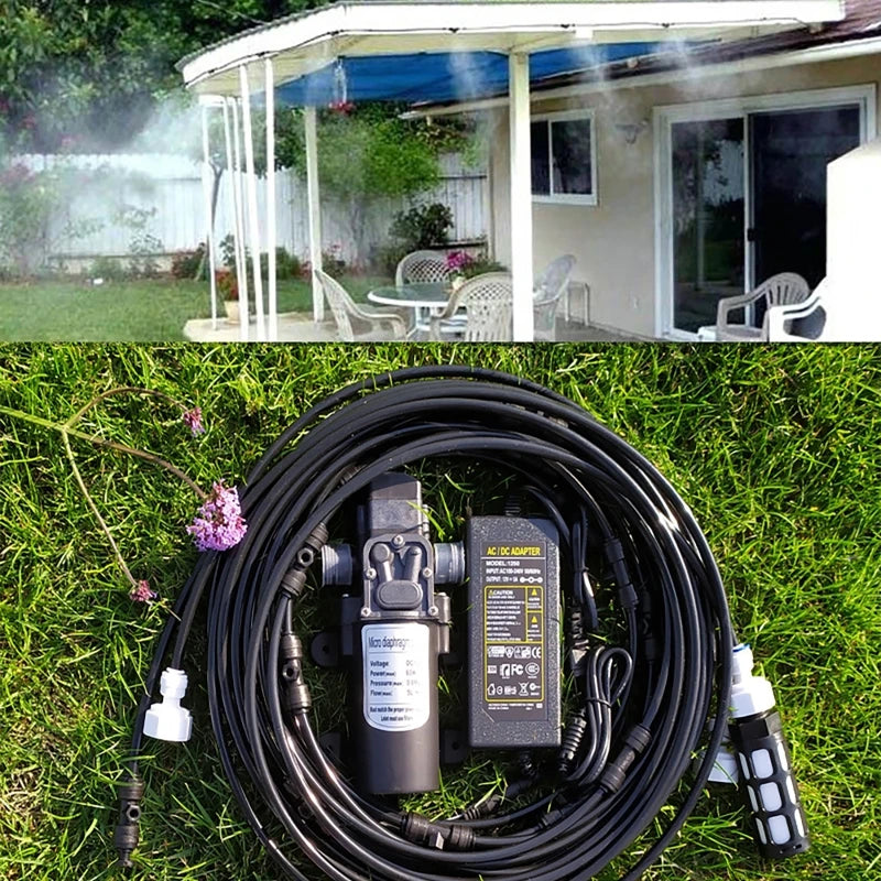 18M Garden Misting System – Electric Pump & 26 Nozzles Garden Misting System QXL