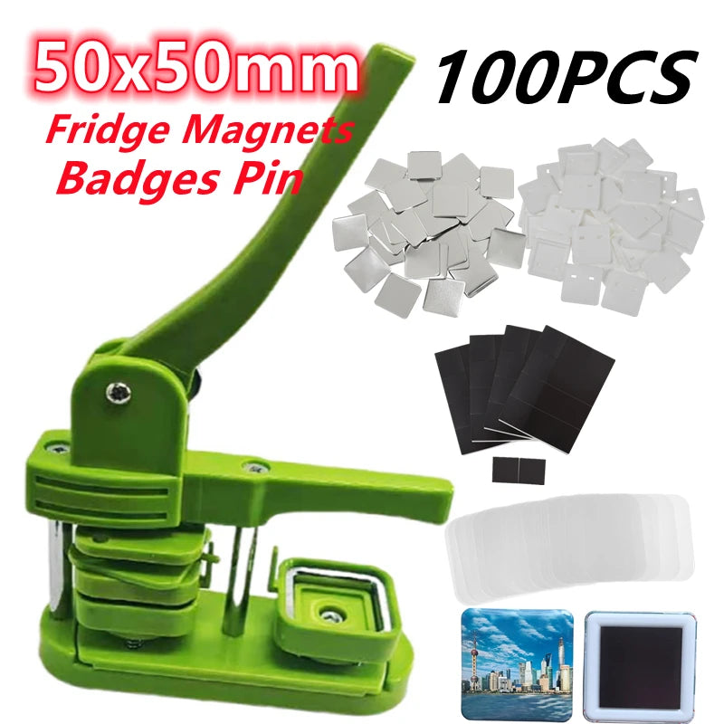 Square Button Badge Maker Machine | DIY Press 50×50mm Badge Maker Machine QXL