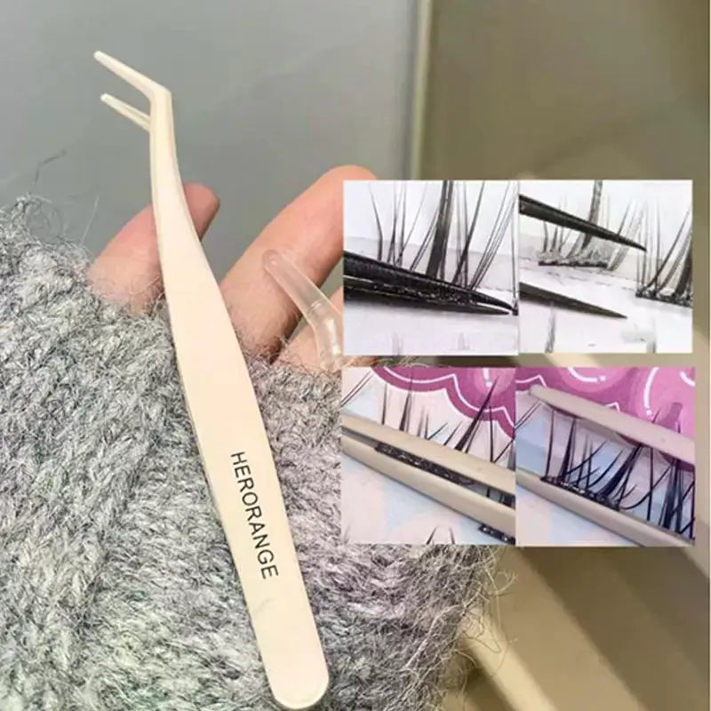 Anti-Stick Curved Tweezers for False Eyelash Application Eyelash Tweezers QXL