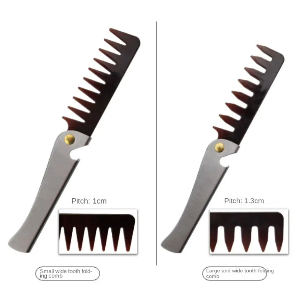 Stainless Steel Foldable Men's Comb | Pompadour Hair Styling Men's Hair Comb QXL