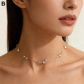 Women's Handmade Water Drop Necklace – Clear Resin Dewdrop Pendant Necklace QXL B