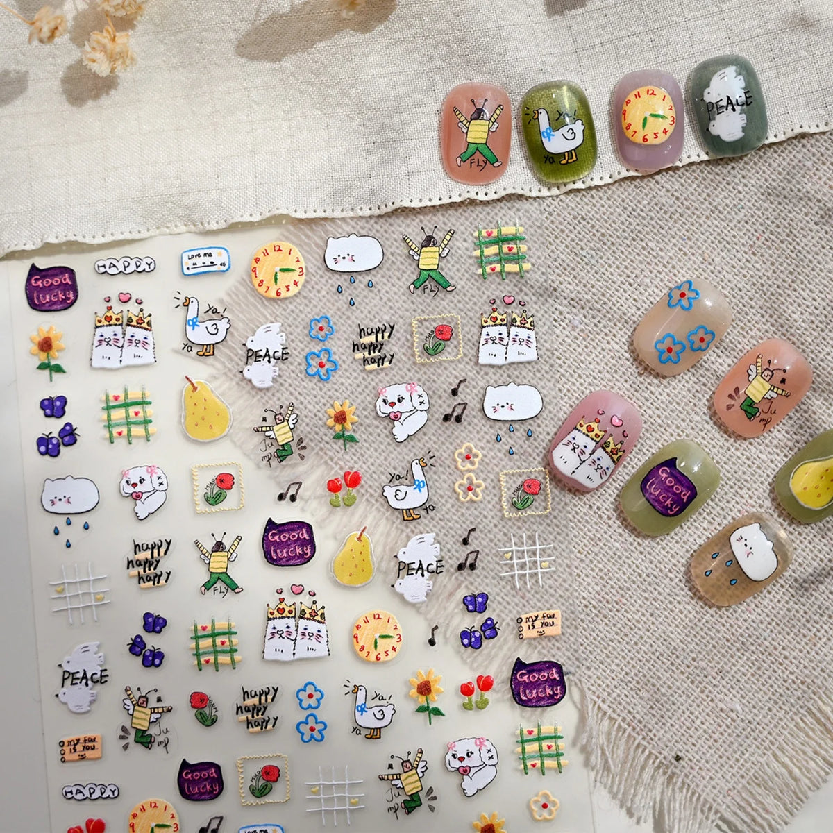 5D Nail Art Stickers – Cute Animal & Fun Design Decals Nail Art Stickers QXL