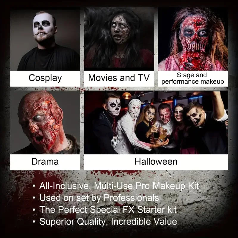 VERONNI 6-Pc SFX Makeup Kit – Scar Wax & Fake Blood Set SFX Makeup Kit QXL