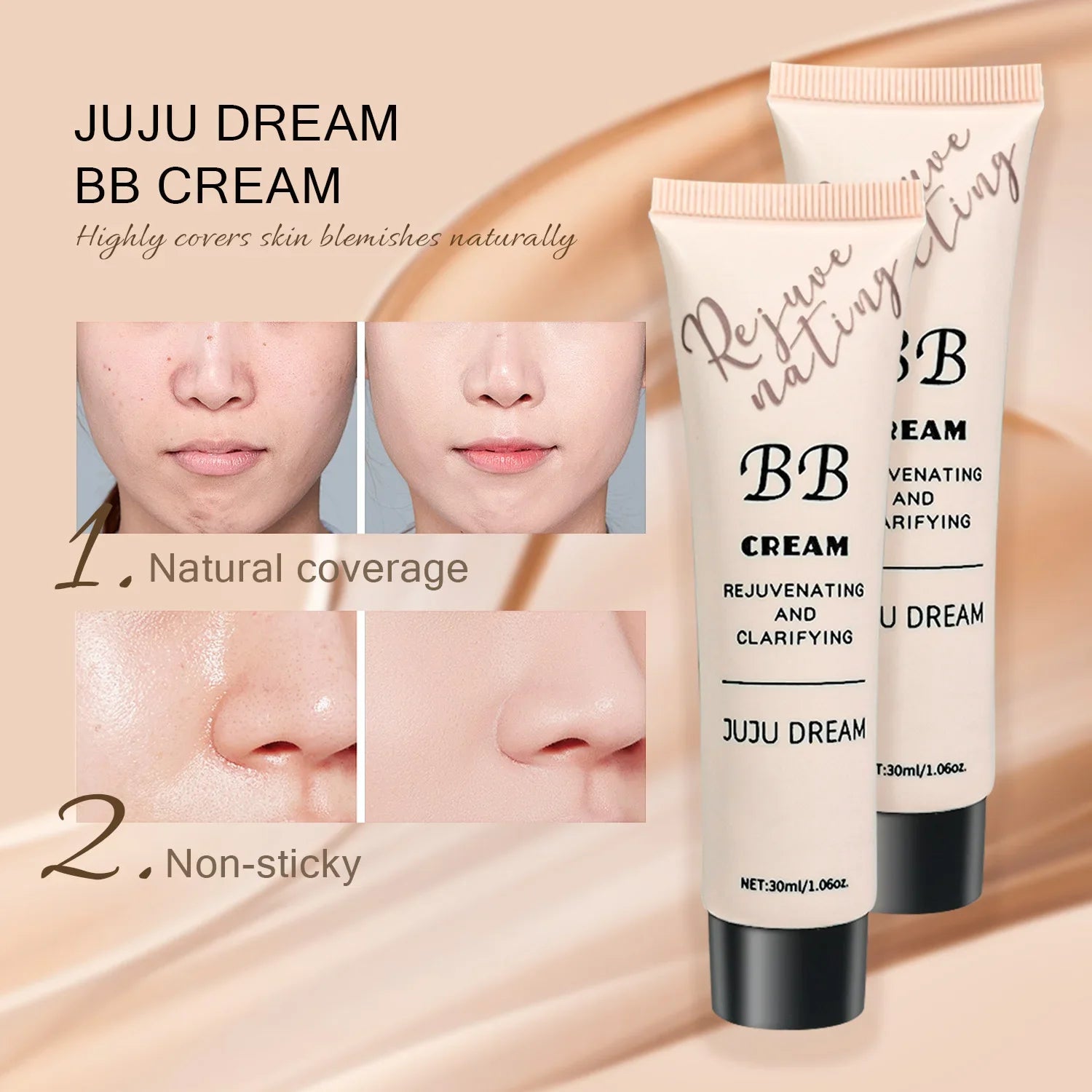 Moisturizing Liquid Foundation BB Cream | Oil Control Waterproof Liquid Foundation BB Cream QXL