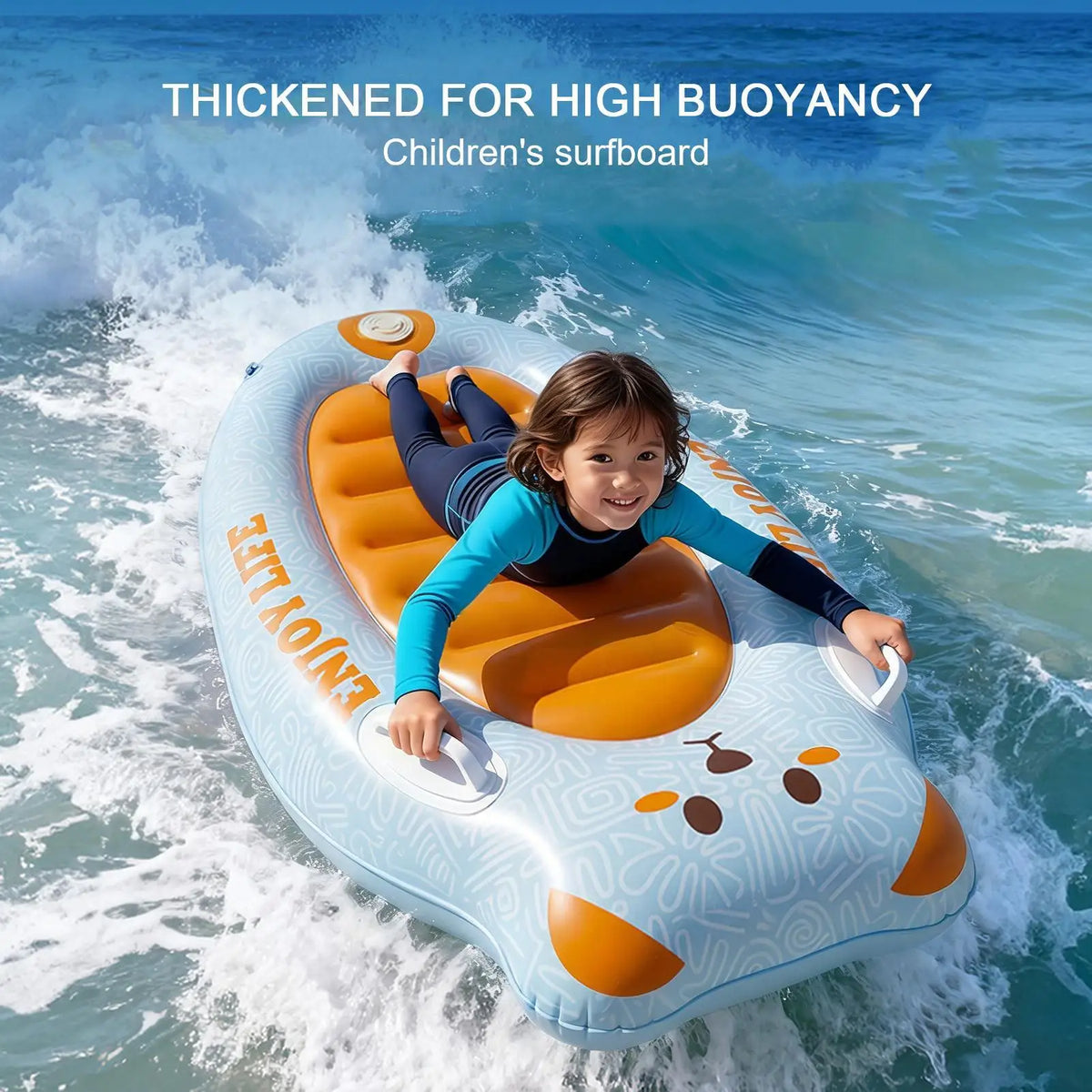 Kids Inflatable Surfboard with Handles | Beach & Pool Float Inflatable Surfboard QXL