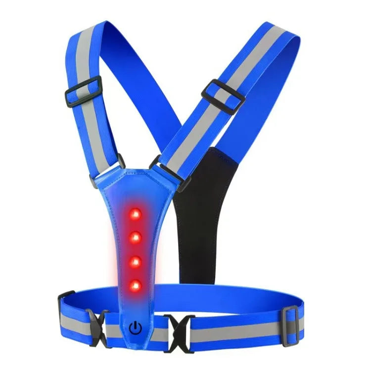 LED Reflective Running Vest | 8-Light Rechargeable High Visibility Reflective Safety Vest QXL