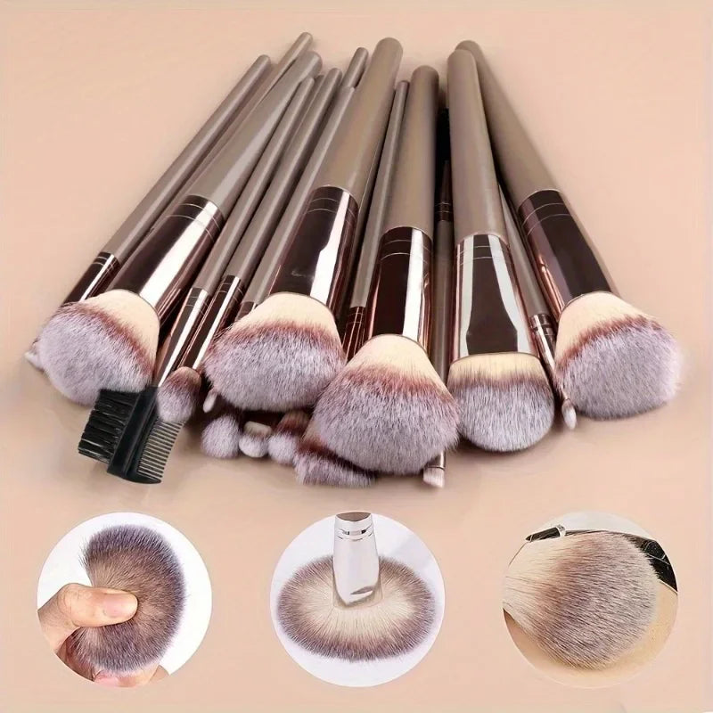 16-Piece Champagne Gold Professional Makeup Brush Set Makeup Brush Set QXL