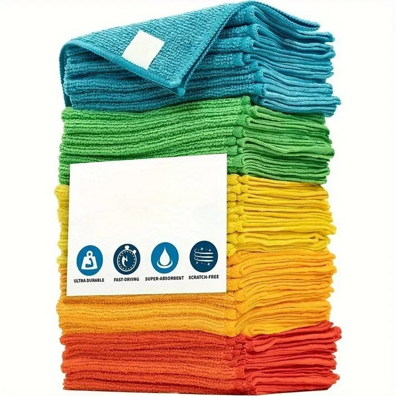 5/10-Pack Microfiber Cleaning Cloths | Absorbent Household Rags Microfiber Cleaning Cloth QXL