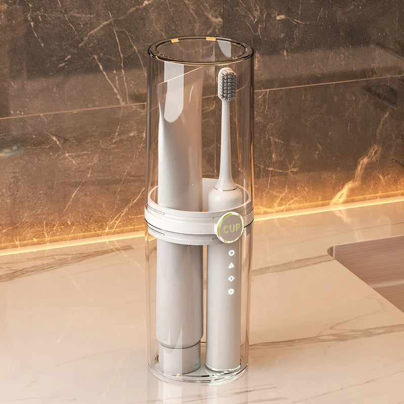 Travel Toothbrush Cup & Toothpaste Holder Storage Case Toothbrush Travel Case QXL Clear