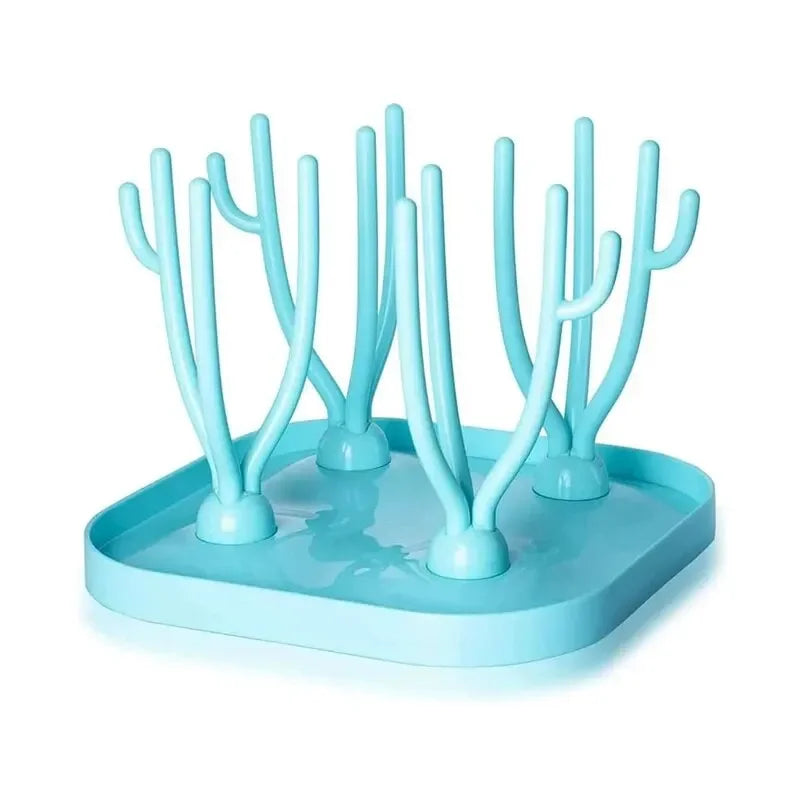 Baby Bottle Drying Rack with Drip Tray | BPA-Free Pacifier Holder Baby Bottle Drying Rack QXL B398 Blue