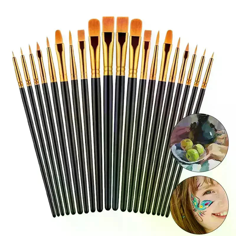 Professional Nylon Paint Brush Set – Art Kit for All Media Art Paint Brush Set QXL
