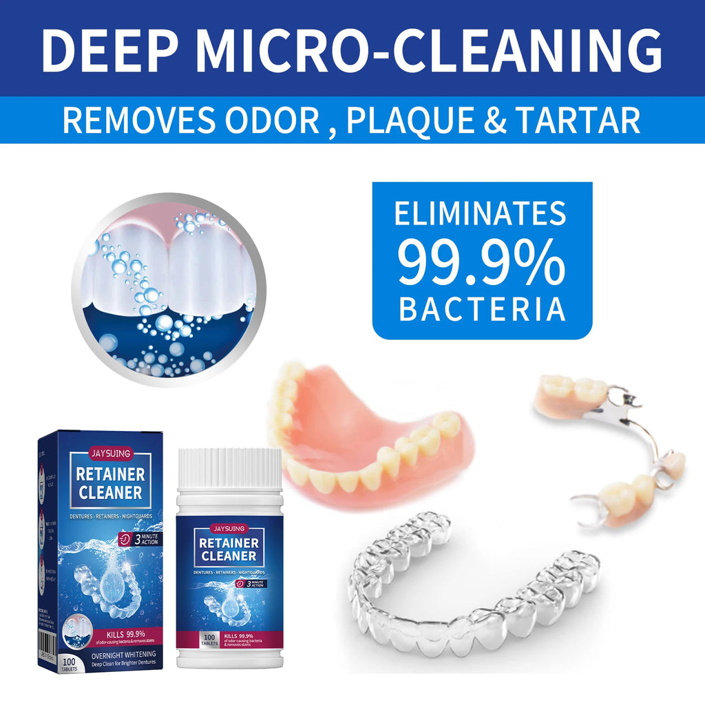 100-Pack Denture Cleaning Tablets | Retainer & Aligner Cleaner Denture Cleaning Tablets QXL Default Title