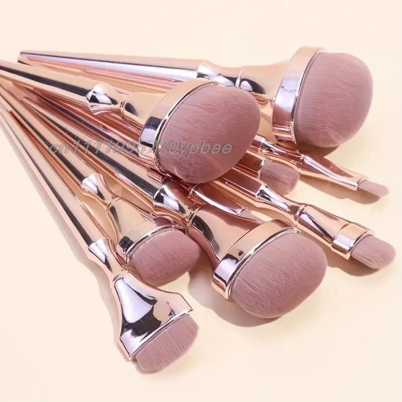 9-Piece Rose Gold Makeup Brush Set | Blush, Eyeshadow & Foundation Makeup Brush Set QXL