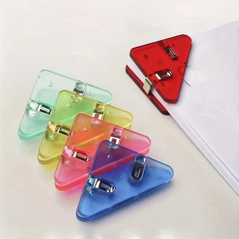 12-Pack Triangle Paper & Book Clips | Multifunctional Folder Set Paper Clip Set QXL