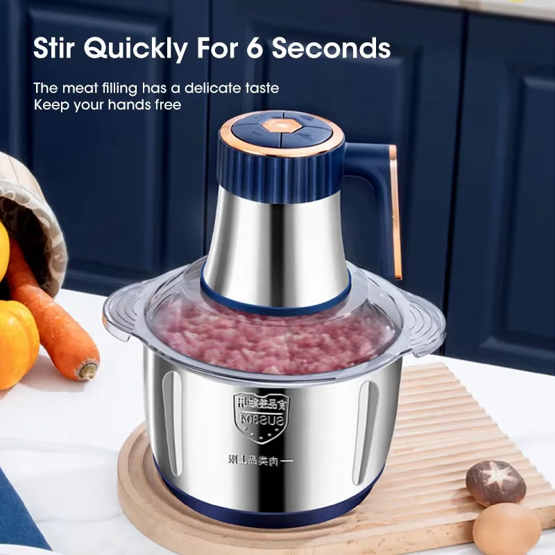 5L Electric Meat Grinder 304 Stainless Steel Food Processor Electric Meat Grinder QXL US 5L -3