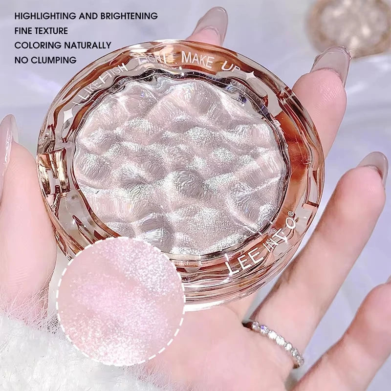 Shimmer Highlighter Powder | Pearl Glow Face Highlight Palette Shimmer Highlighter Palette QXL