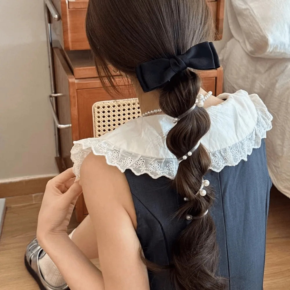 Bow Knot Spiral Coil Hair Tie | Elastic Telephone Cord Band Spiral Hair Tie QXL