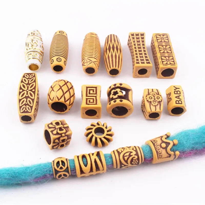 10-Pack Dreadlock Beads | 6mm Plastic Braiding Hair Jewelry Hair Braiding Beads QXL
