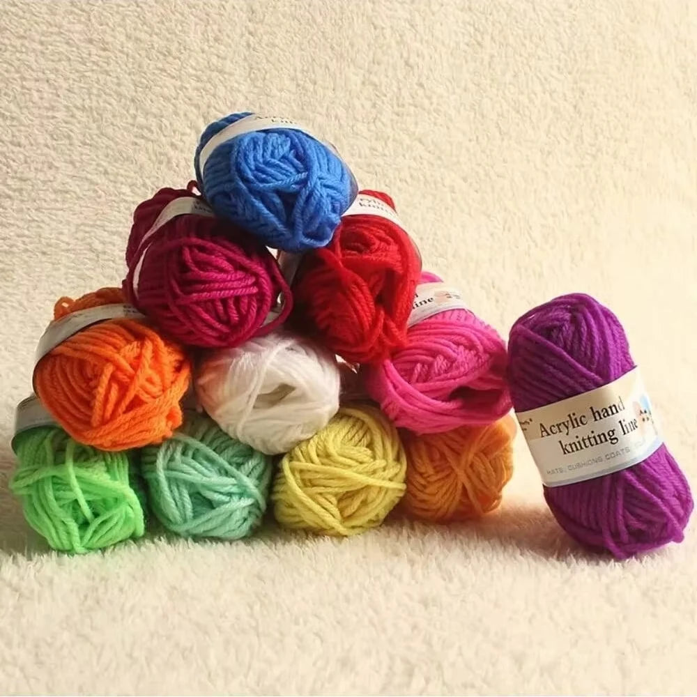 12-Color Kids Weaving & Crochet Yarn DIY Craft Kit Craft Yarn Kit QXL