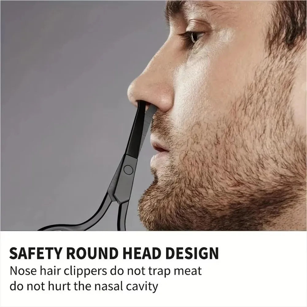Stainless Steel Nose & Ear Hair Scissors | Safety Round Tip Nose Hair Scissors QXL