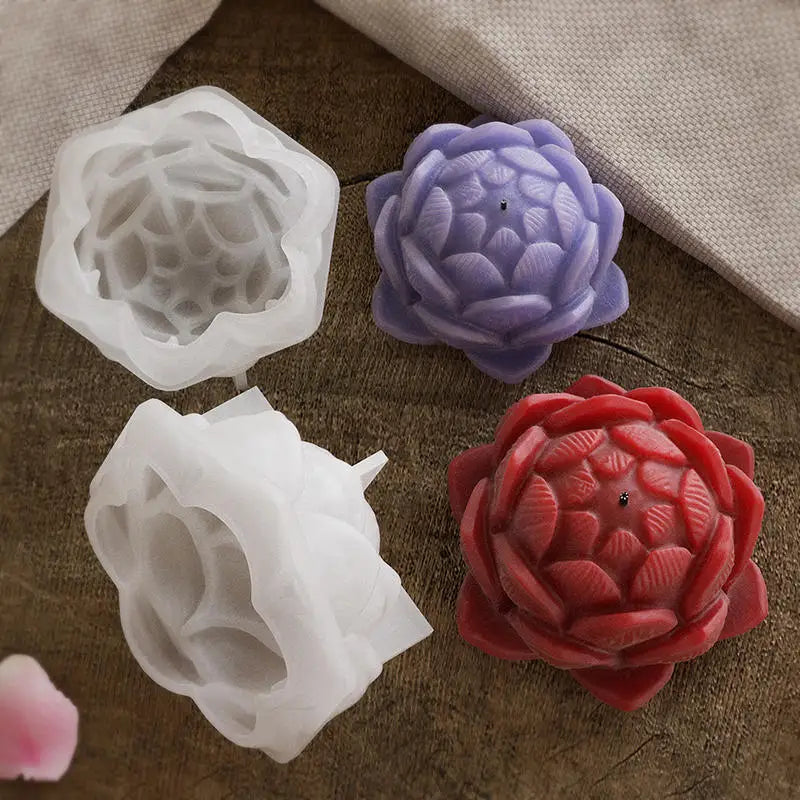 Lotus Flower Silicone Mold for Candles, Soap & Resin Craft Silicone Craft Mold QXL
