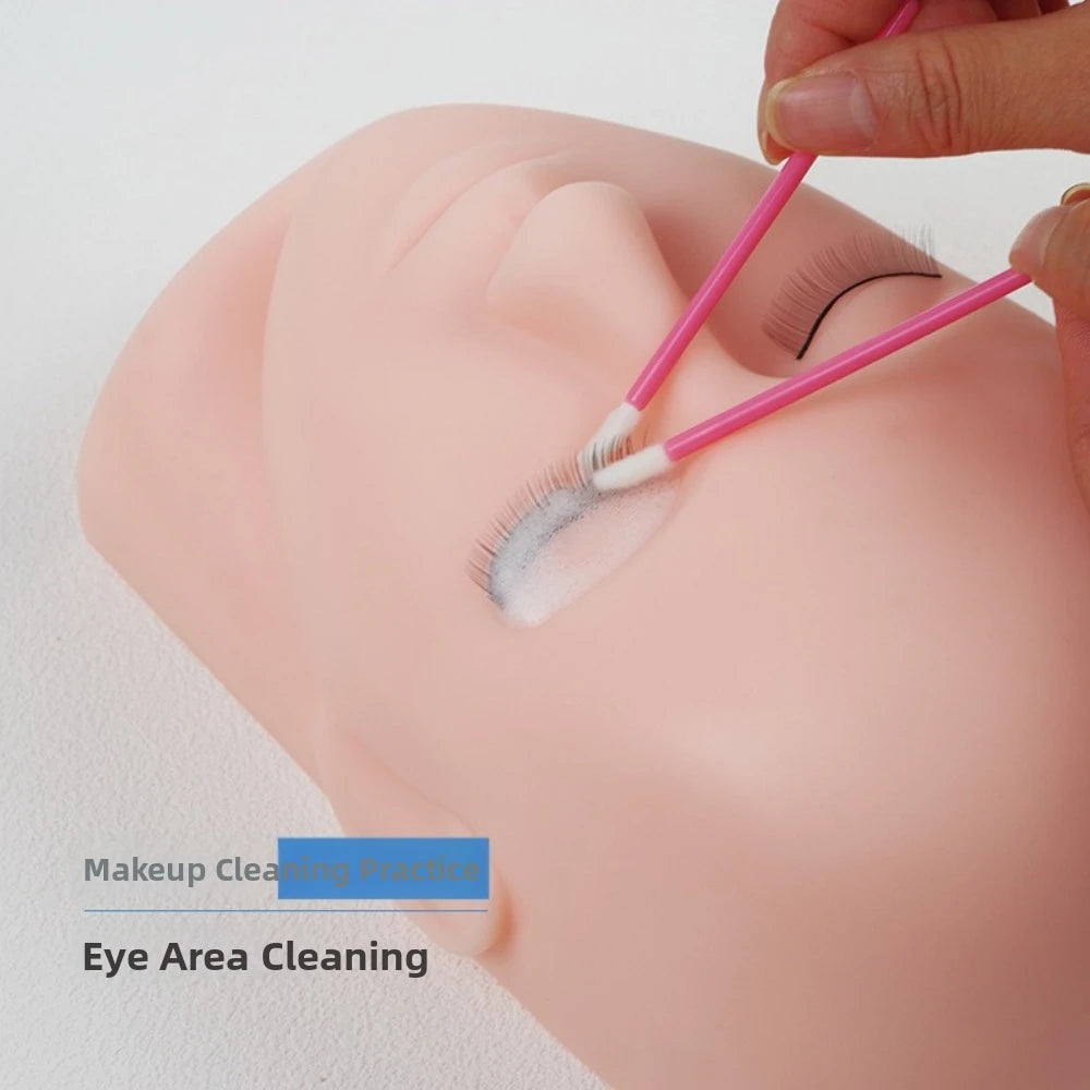 Silicone Eyelash Extension Practice Mannequin Head Model Lash Practice Mannequin QXL