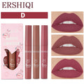 3-Piece Matte Velvet Lip Glaze Set | Nude Long-Lasting Lip Gloss Matte Lip Glaze Set QXL D