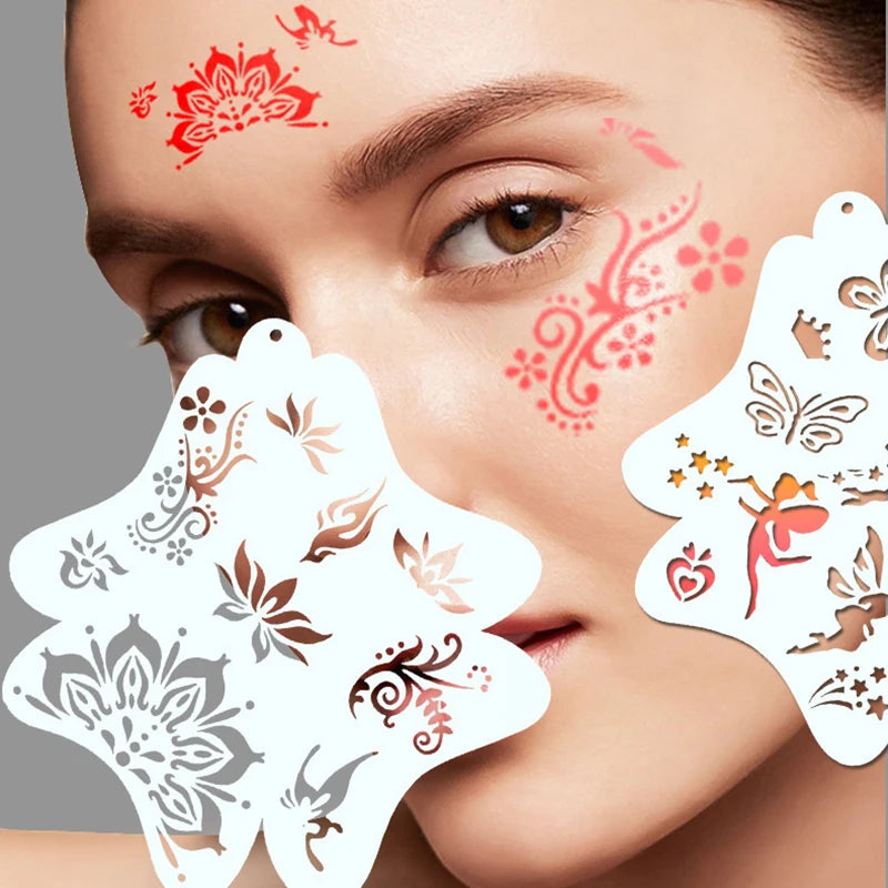 Reusable Face & Body Painting Stencils | PET Plastic Designs Body Art Stencils QXL
