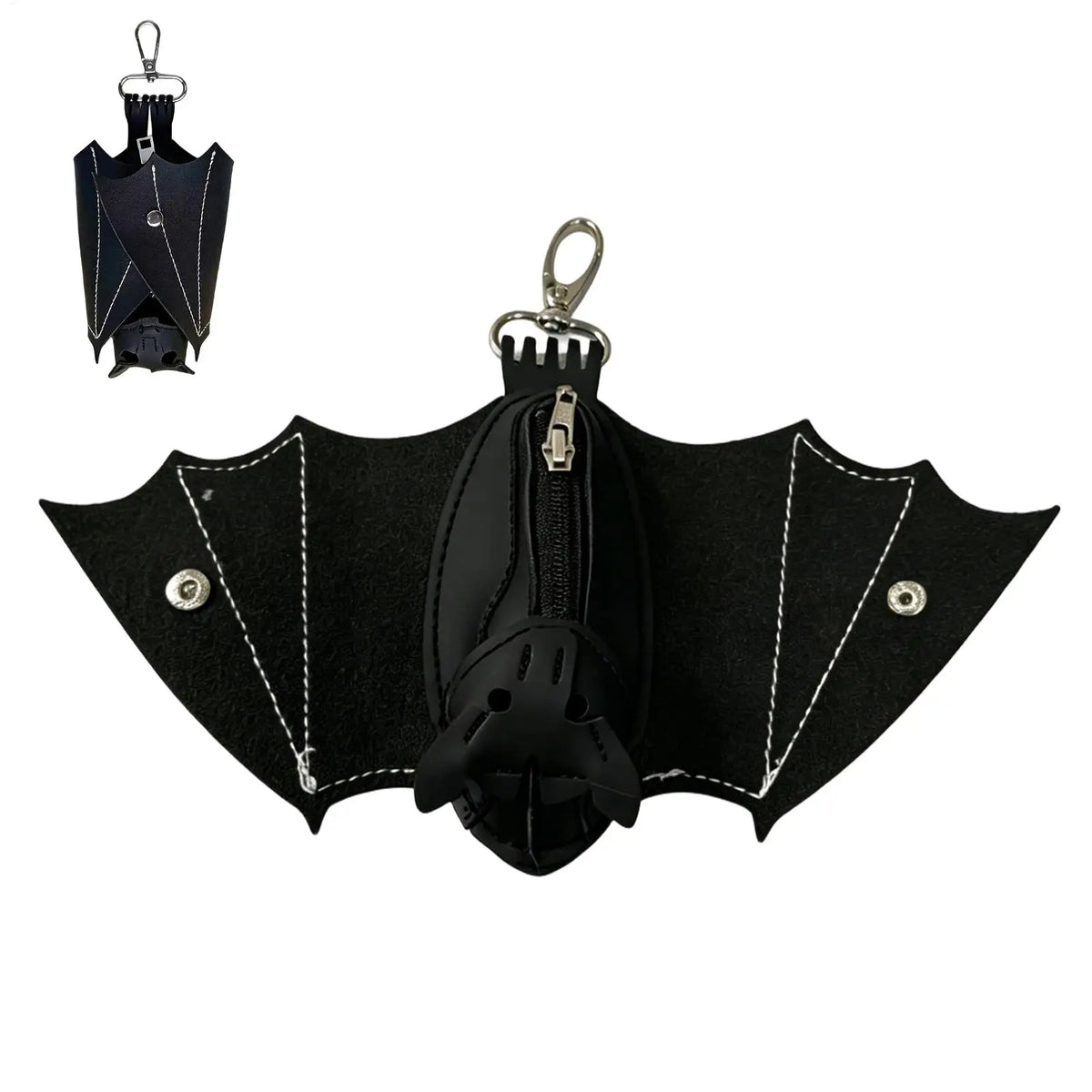 Gothic Bat Coin Purse PU Leather Keychain Wallet Foldable Wings Gothic Coin Purse QXL